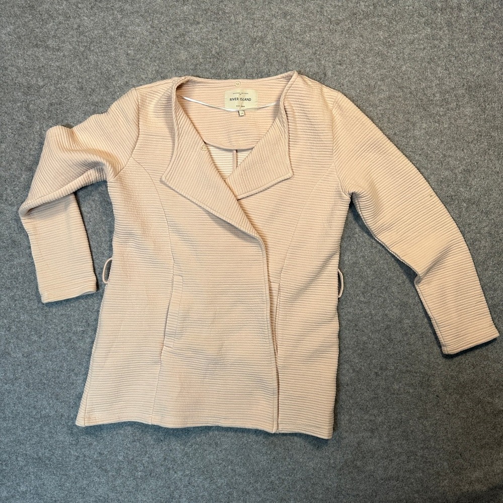 River Island Textured Open Front Jacket 14 Blush‎ Pink Blazer
